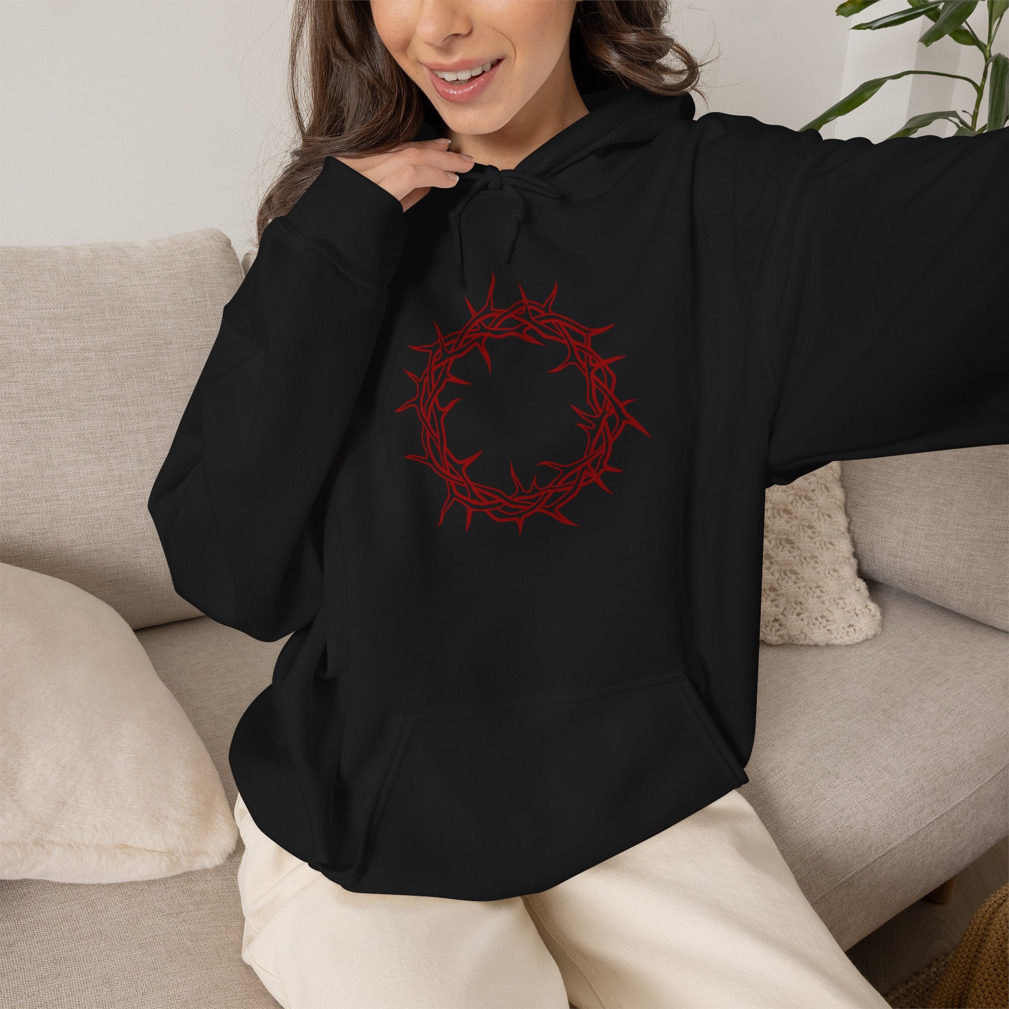 Hoodie -- Christian Theme -- Crown of Thorns (Red)