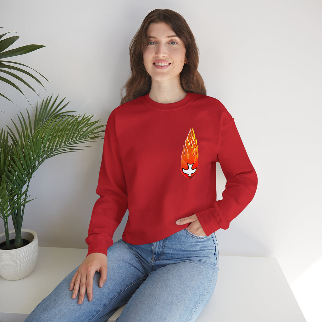 Crewneck Sweatshirt -- Christian Theme -- Holy Spirit Dove Flame