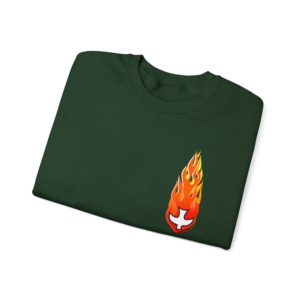 Crewneck Sweatshirt -- Christian Theme -- Holy Spirit Dove Flame