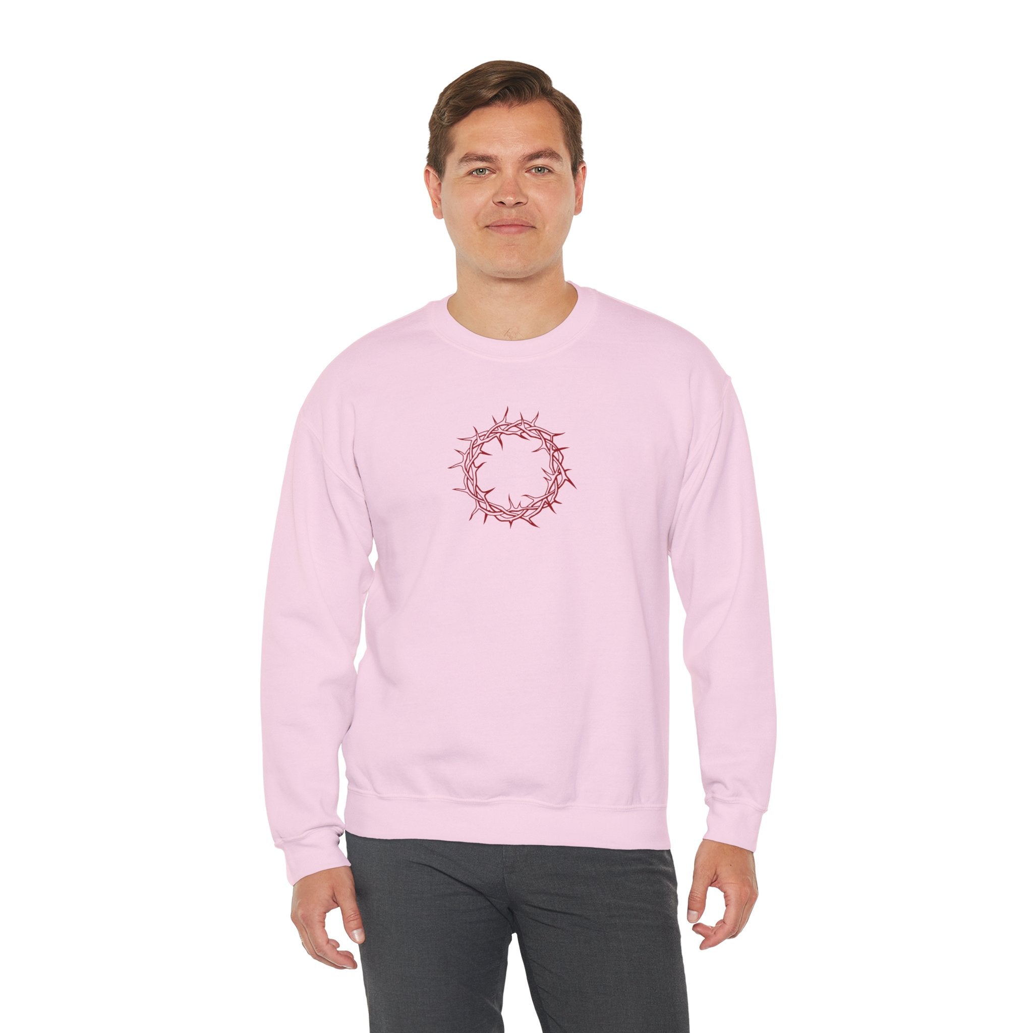 Crewneck Sweatshirt -- Christian Theme -- Crown of Thorns (Red)