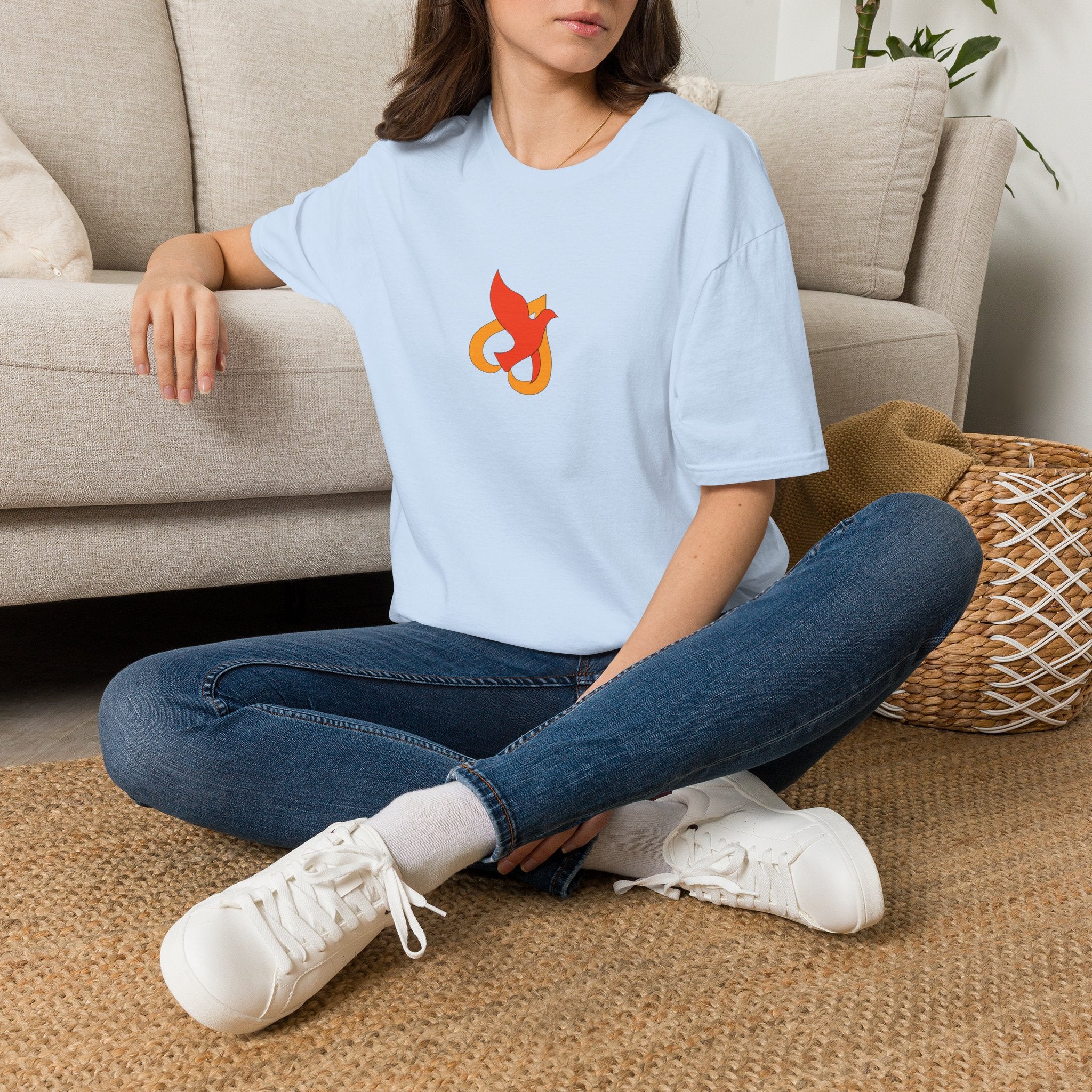 T-Shirt -- Christian Theme -- Holy Spirit Dove Heart Flame