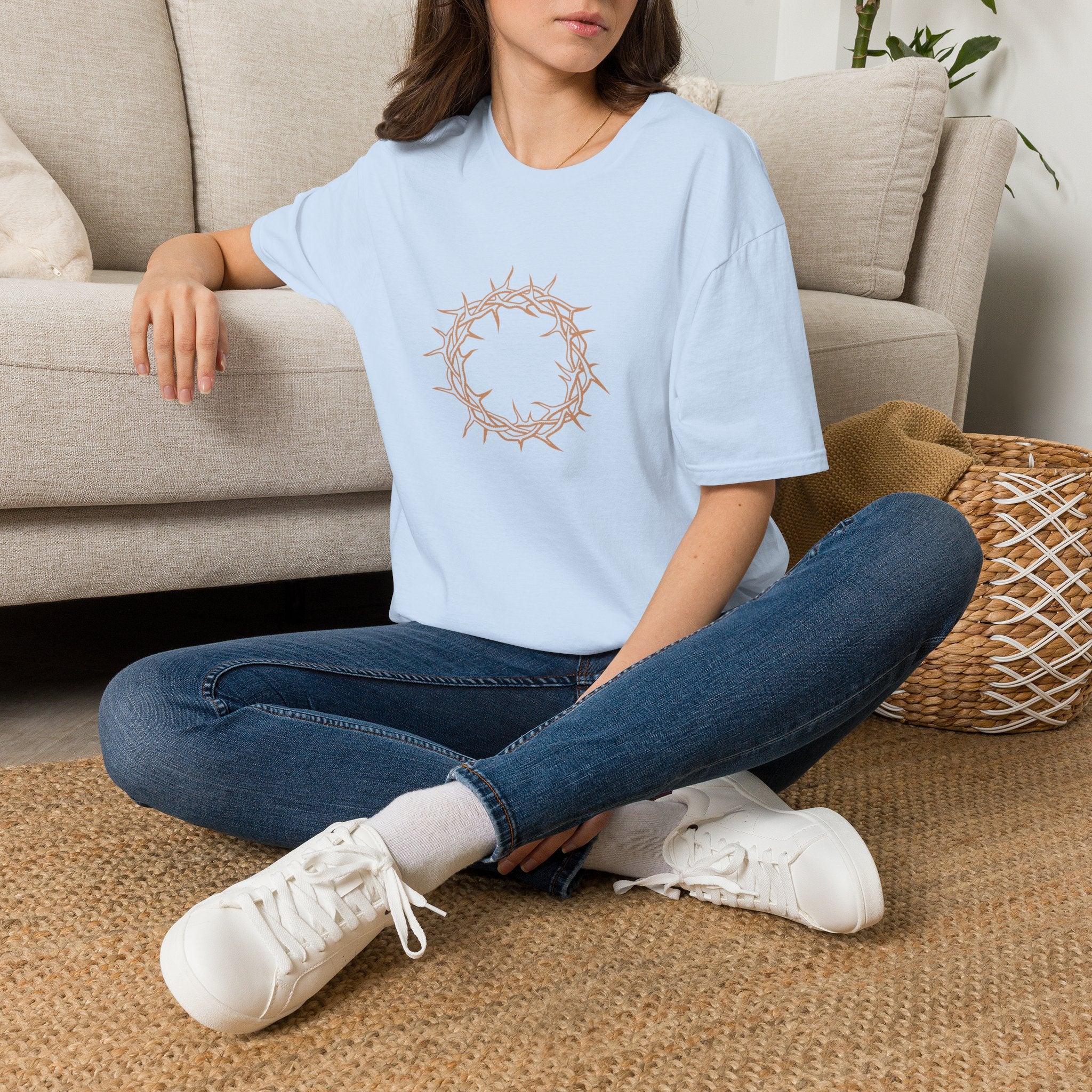 Softstyle T-Shirt -- Christian Theme -- Crown of Thorns (Light Red)