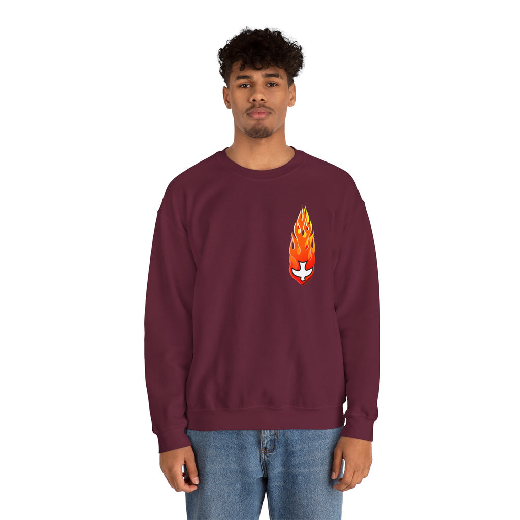 Crewneck Sweatshirt -- Christian Theme -- Holy Spirit Dove Flame