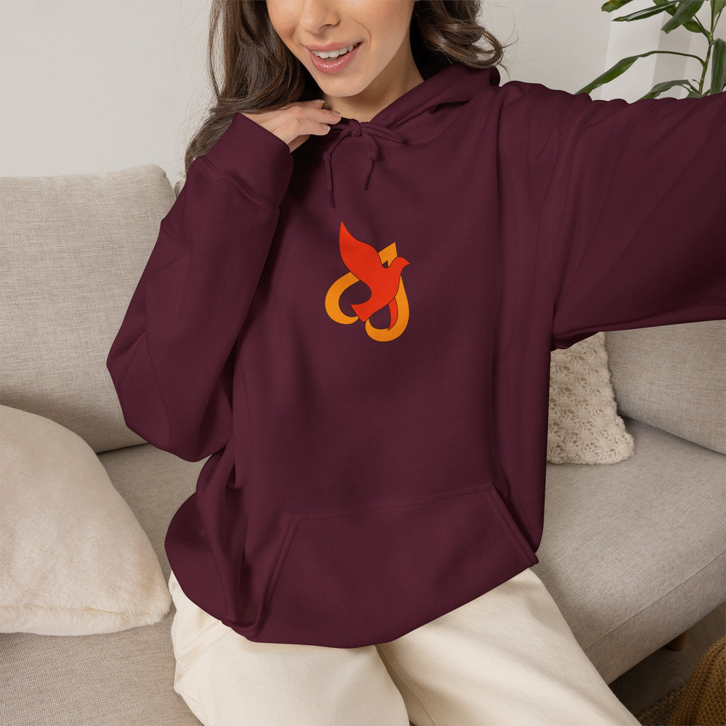 Hoodie -- Christian Theme -- Holy Spirit Dove Heart Flame