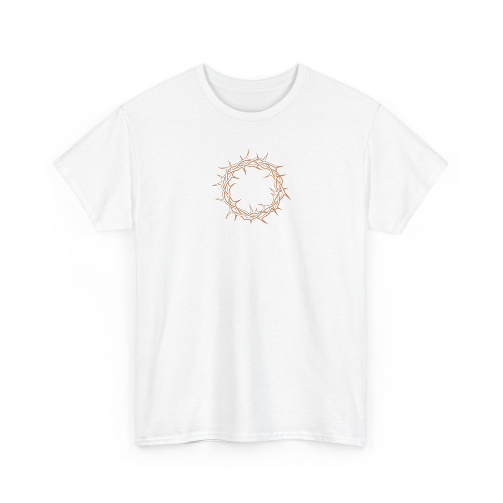 Heavy Cotton T-Shirt -- Christian Theme -- Crown of Thorns (Light Red)