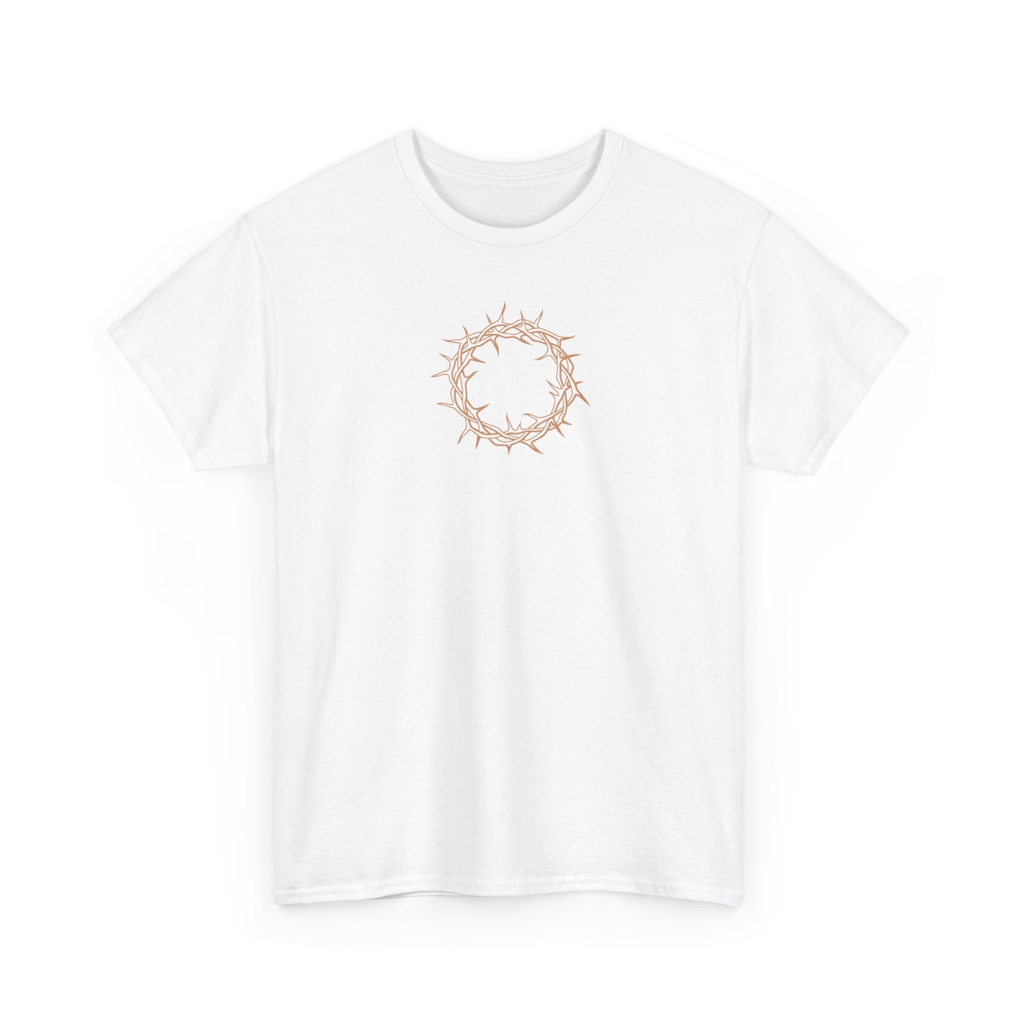 Heavy Cotton T-Shirt -- Christian Theme -- Crown of Thorns (Light Red)