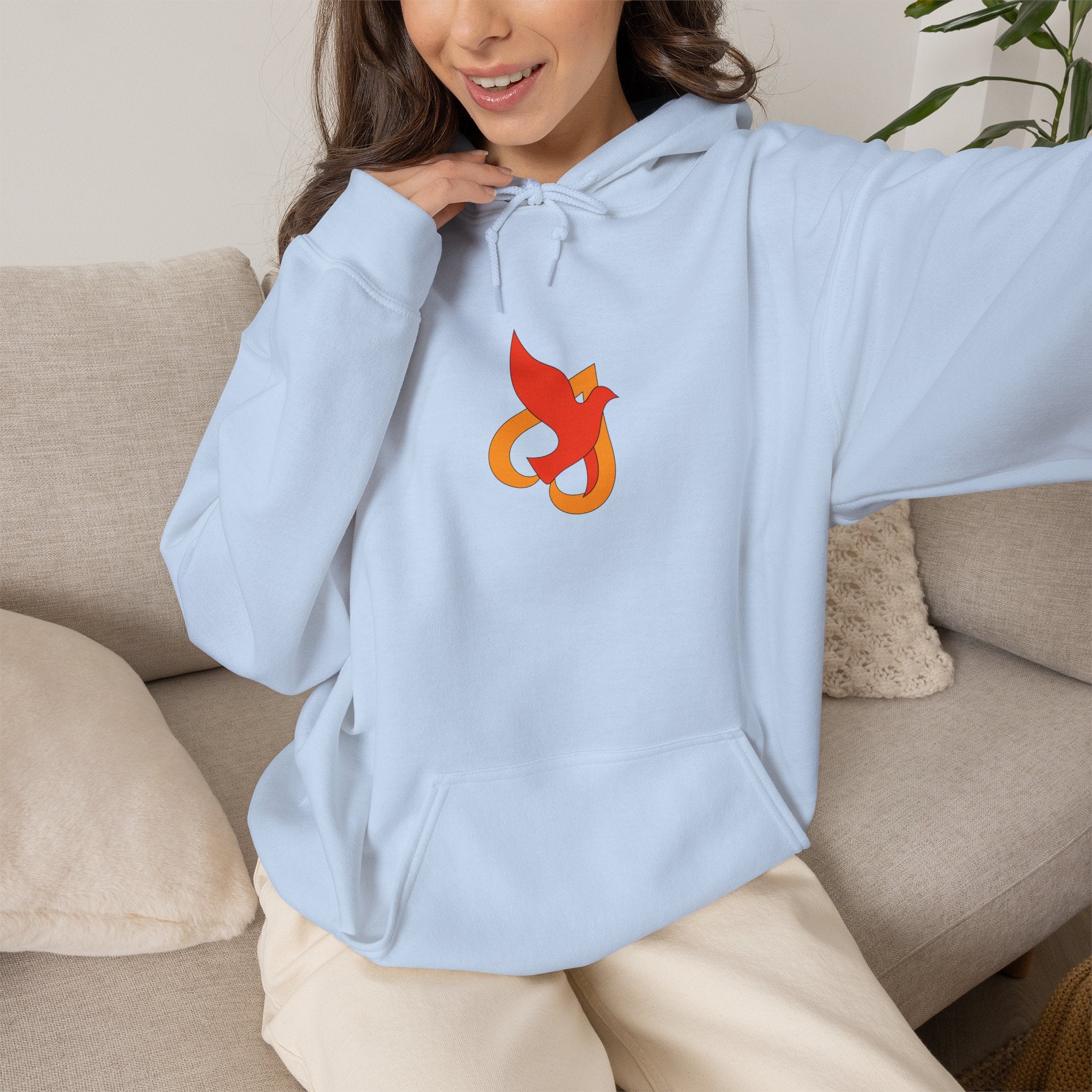 Hoodie -- Christian Theme -- Holy Spirit Dove Heart Flame