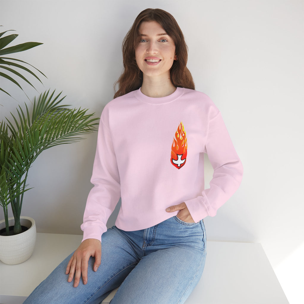 Crewneck Sweatshirt -- Christian Theme -- Holy Spirit Dove Flame