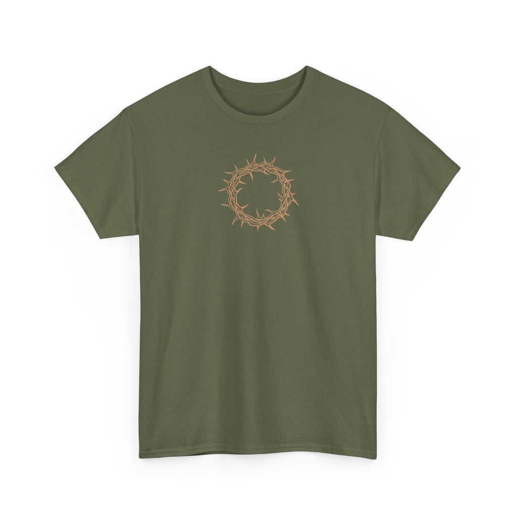 Heavy Cotton T-Shirt -- Christian Theme -- Crown of Thorns (Light Red)