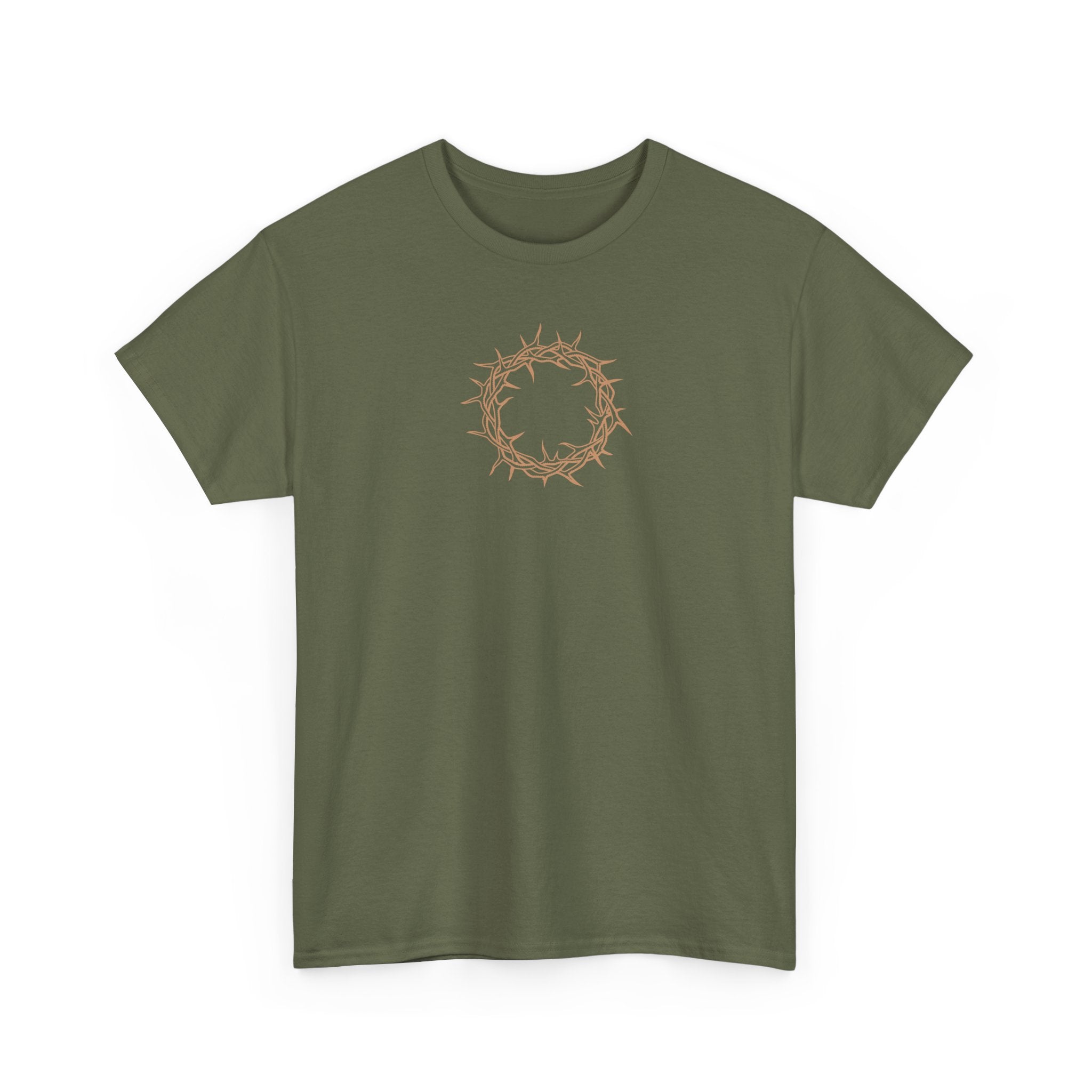 Heavy Cotton T-Shirt -- Christian Theme -- Crown of Thorns (Light Red)