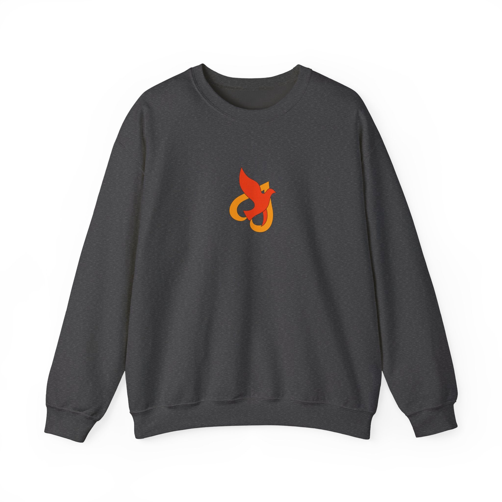 Crewneck Sweatshirt -- Christian Theme -- Holy Spirit Dove Heart Flame