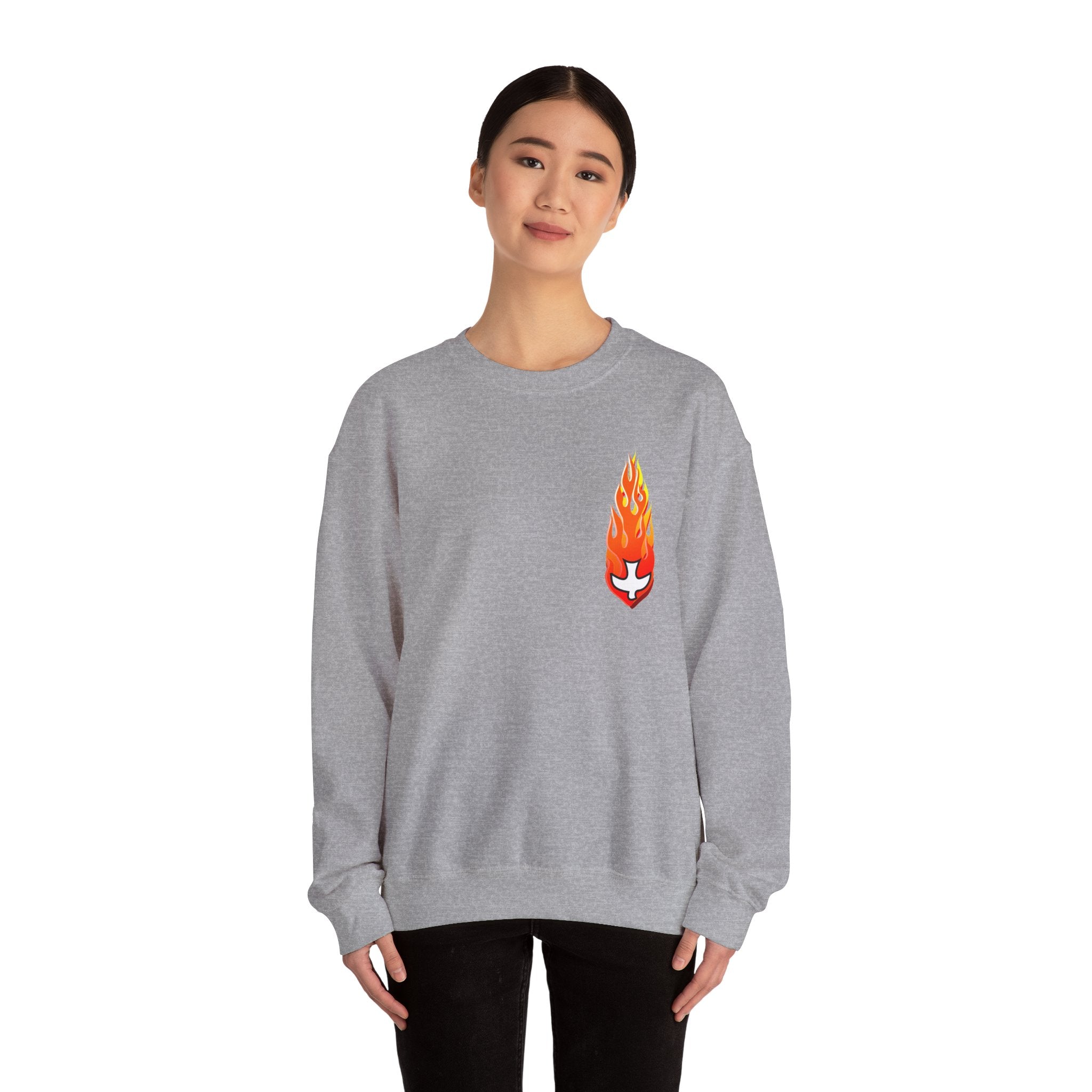 Crewneck Sweatshirt -- Christian Theme -- Holy Spirit Dove Flame