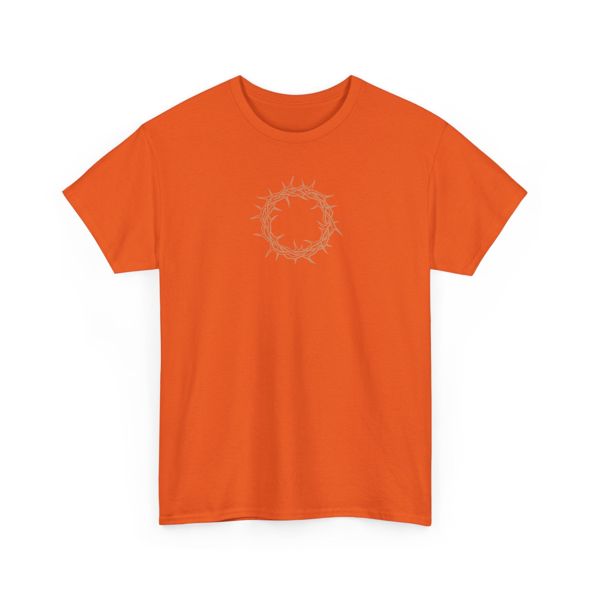 Heavy Cotton T-Shirt -- Christian Theme -- Crown of Thorns (Light Red)