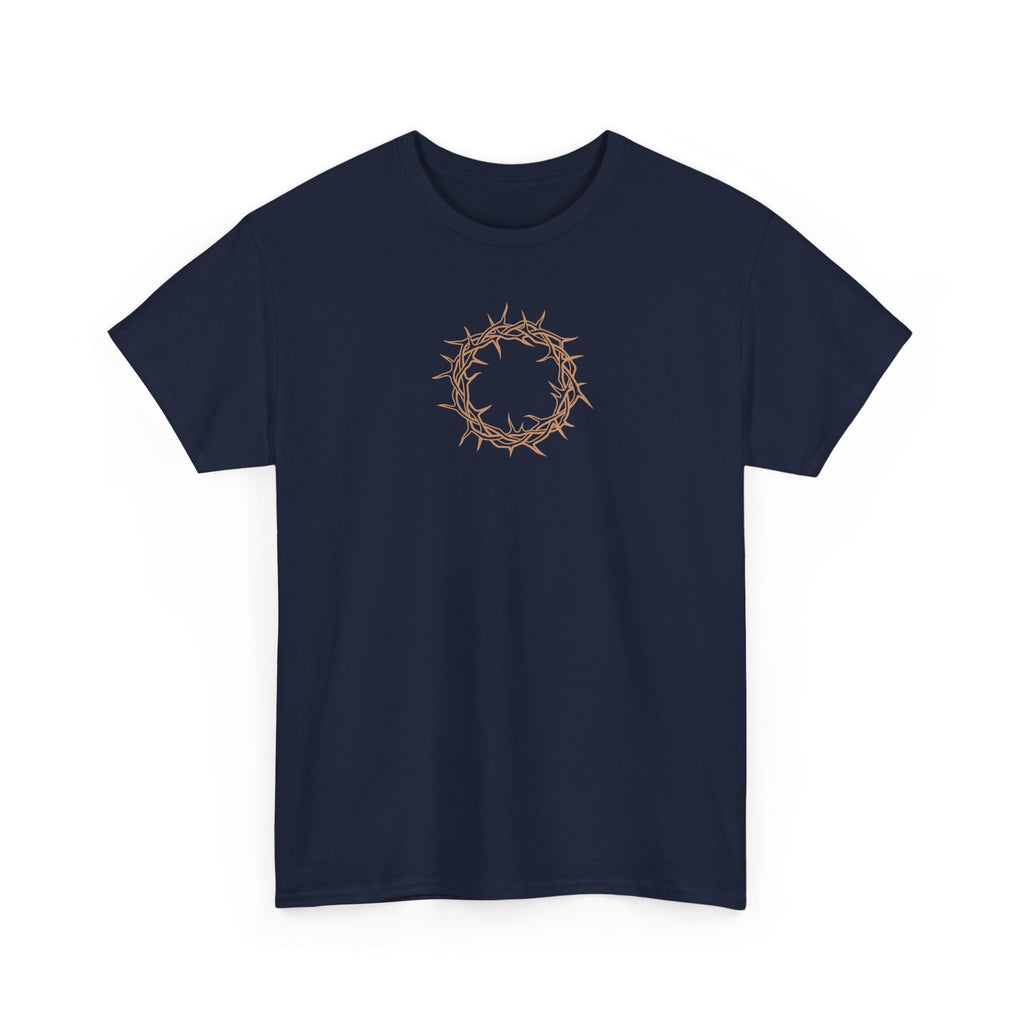 Heavy Cotton T-Shirt -- Christian Theme -- Crown of Thorns (Light Red)