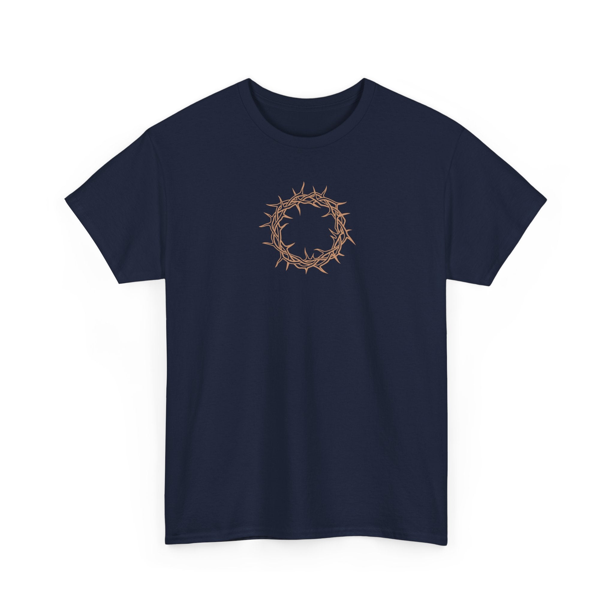 Heavy Cotton T-Shirt -- Christian Theme -- Crown of Thorns (Light Red)
