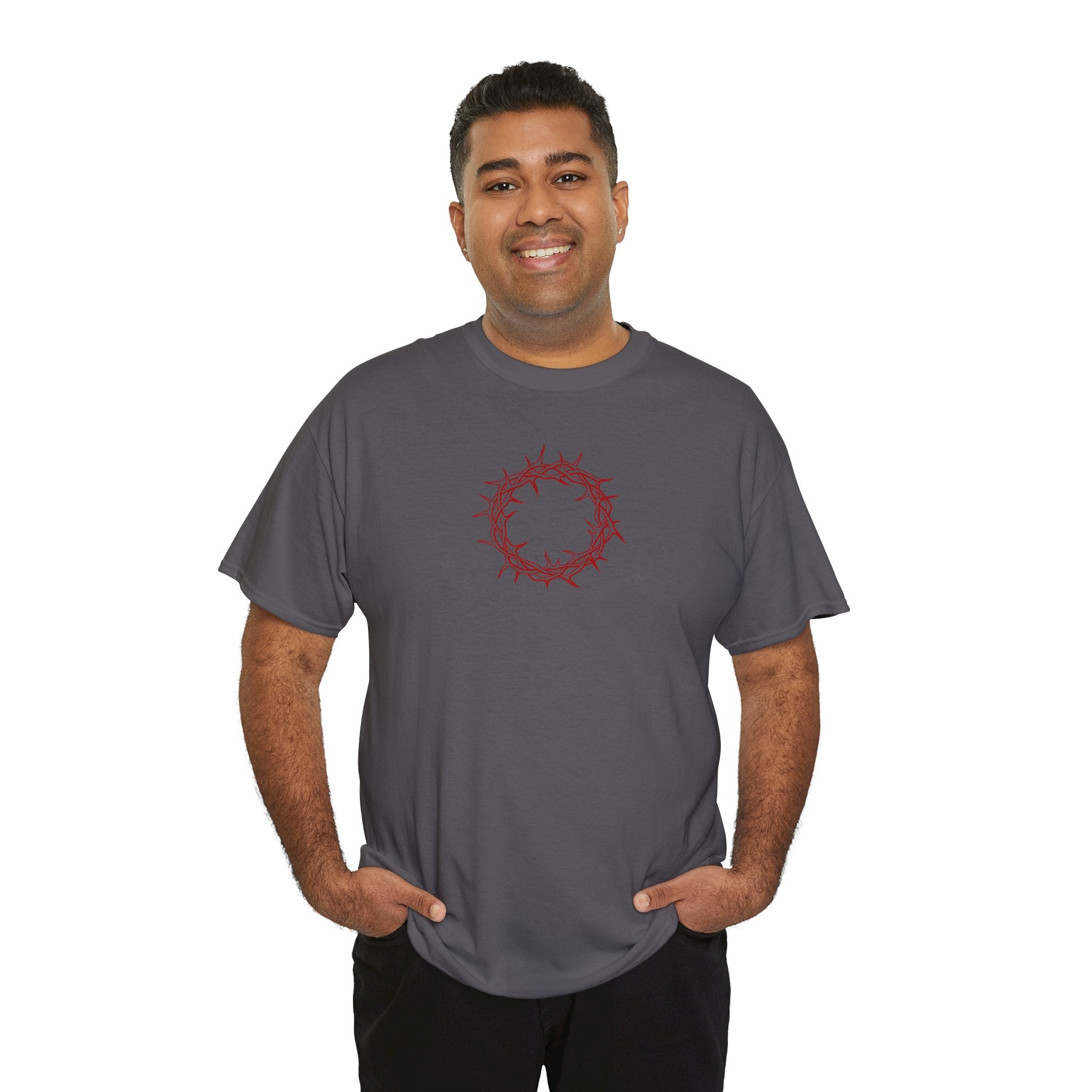 Heavy Cotton T-Shirt -- Christian Theme -- Crown of Thorns (Red)