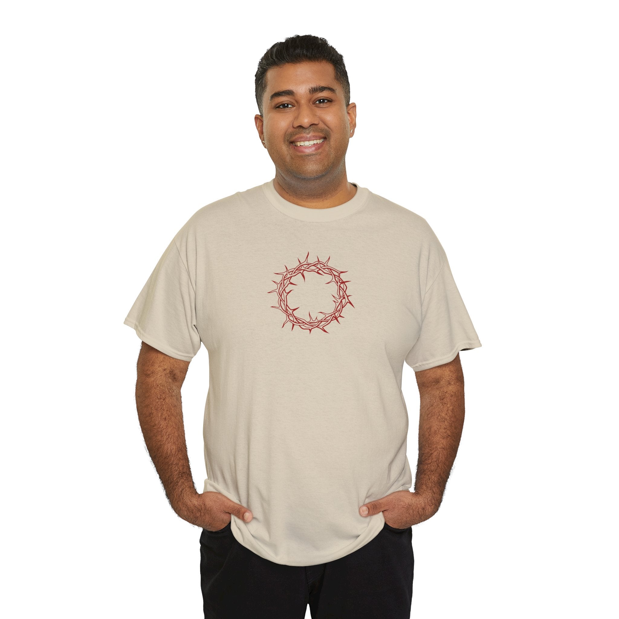 Heavy Cotton T-Shirt -- Christian Theme -- Crown of Thorns (Red)