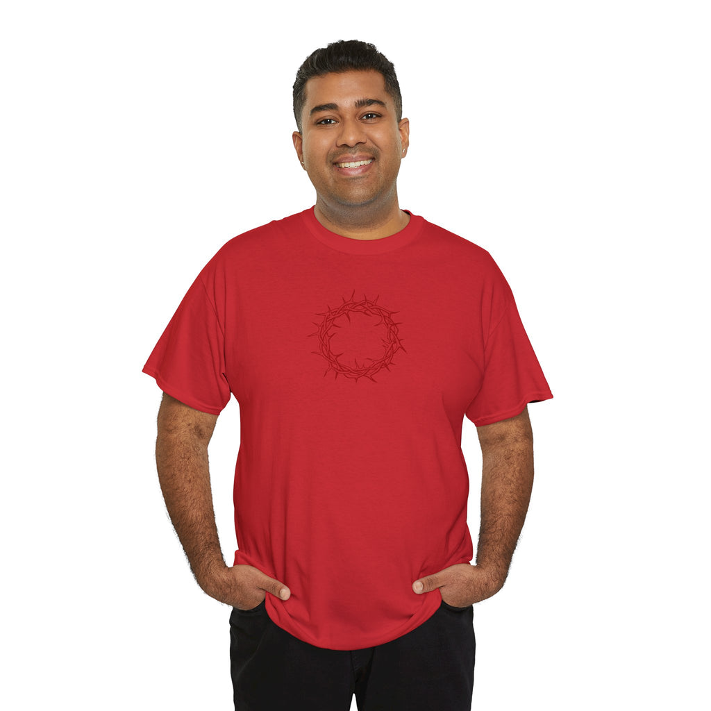 Heavy Cotton T-Shirt -- Christian Theme -- Crown of Thorns (Red)