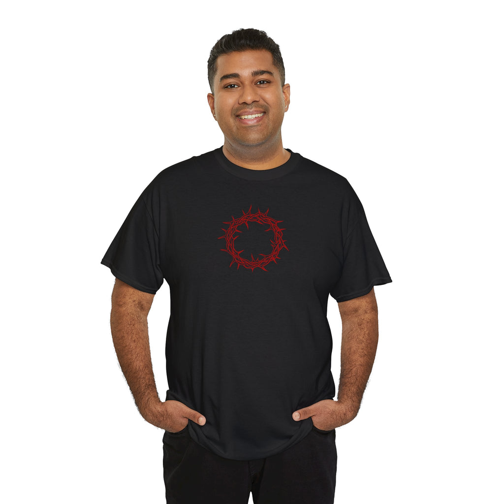 Heavy Cotton T-Shirt -- Christian Theme -- Crown of Thorns (Red)