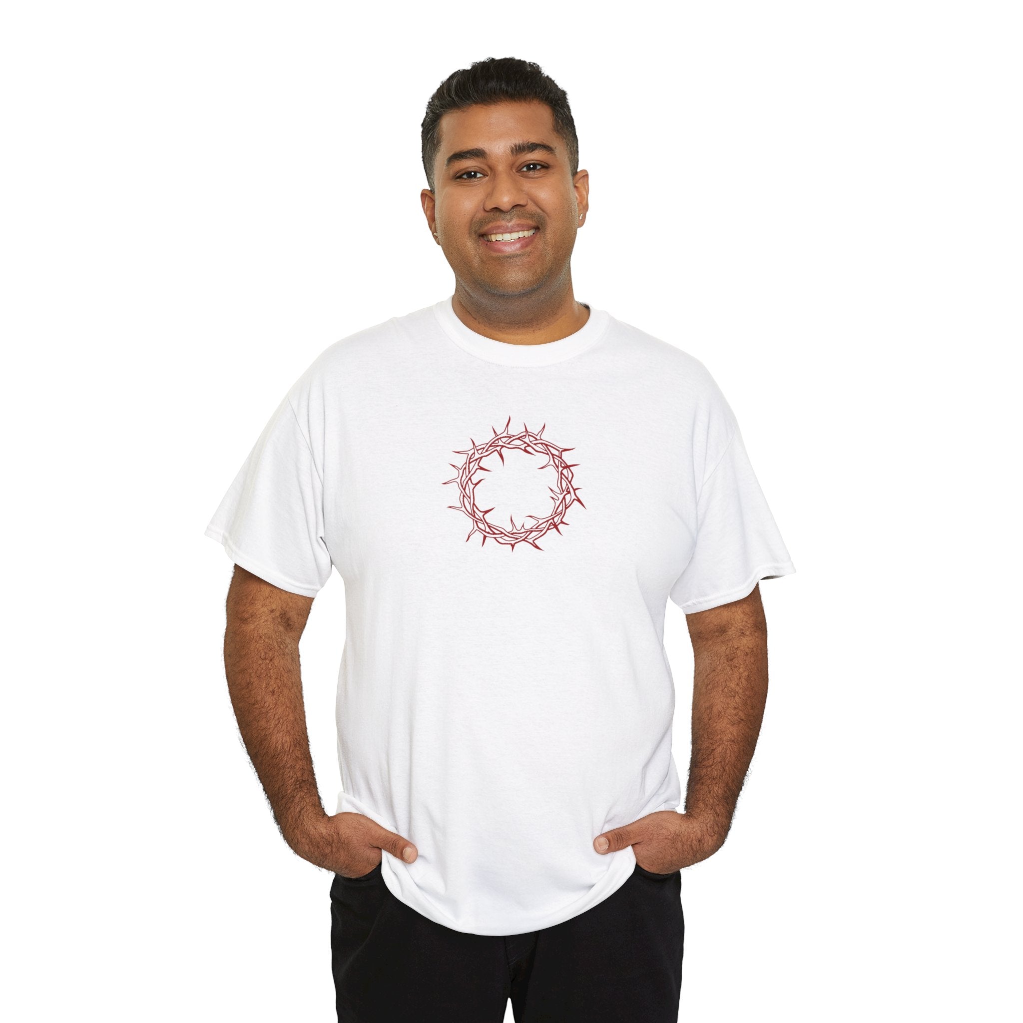 Heavy Cotton T-Shirt -- Christian Theme -- Crown of Thorns (Red)