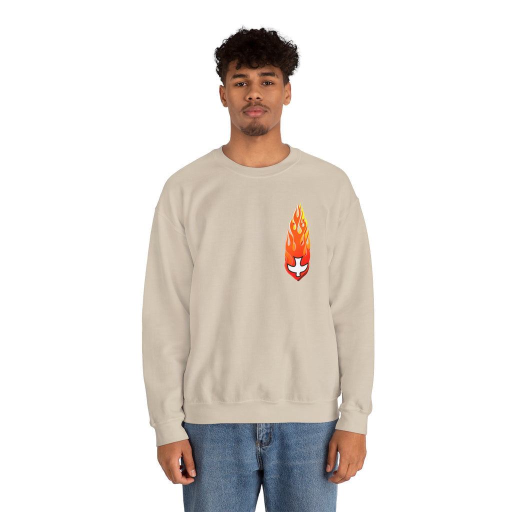 Crewneck Sweatshirt -- Christian Theme -- Holy Spirit Dove Flame