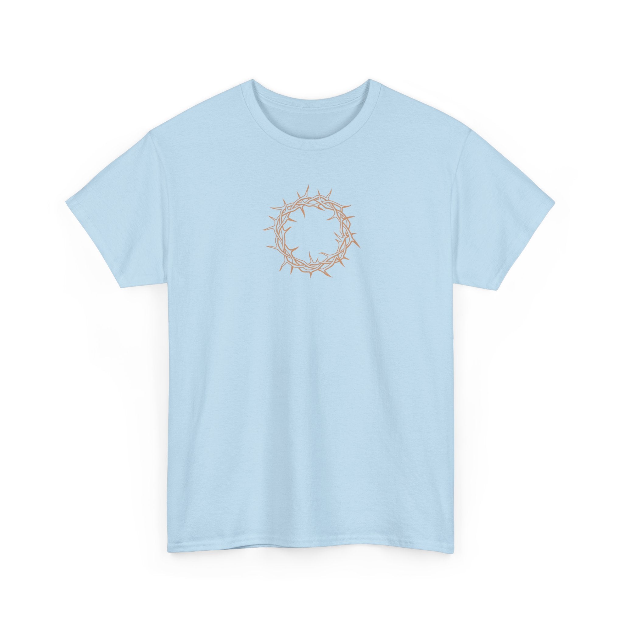 Heavy Cotton T-Shirt -- Christian Theme -- Crown of Thorns (Light Red)