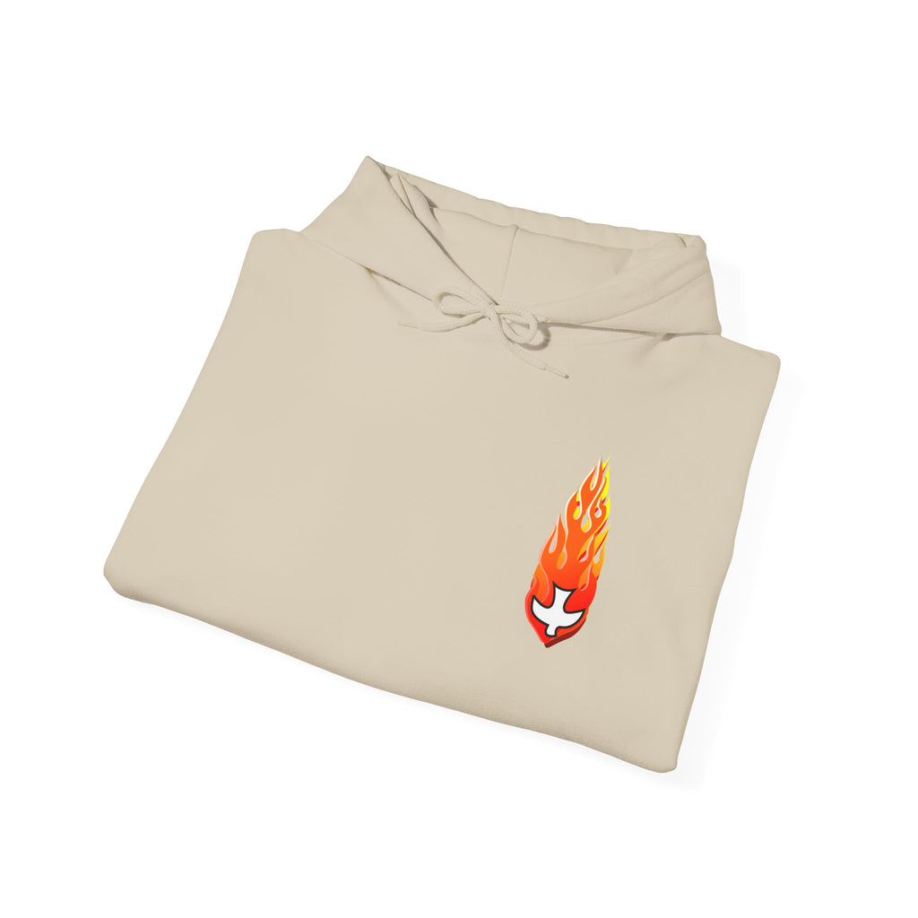 Hoodie, Hooded Sweatshirt -- Christian Theme -- Holy Spirit Dove, Flame