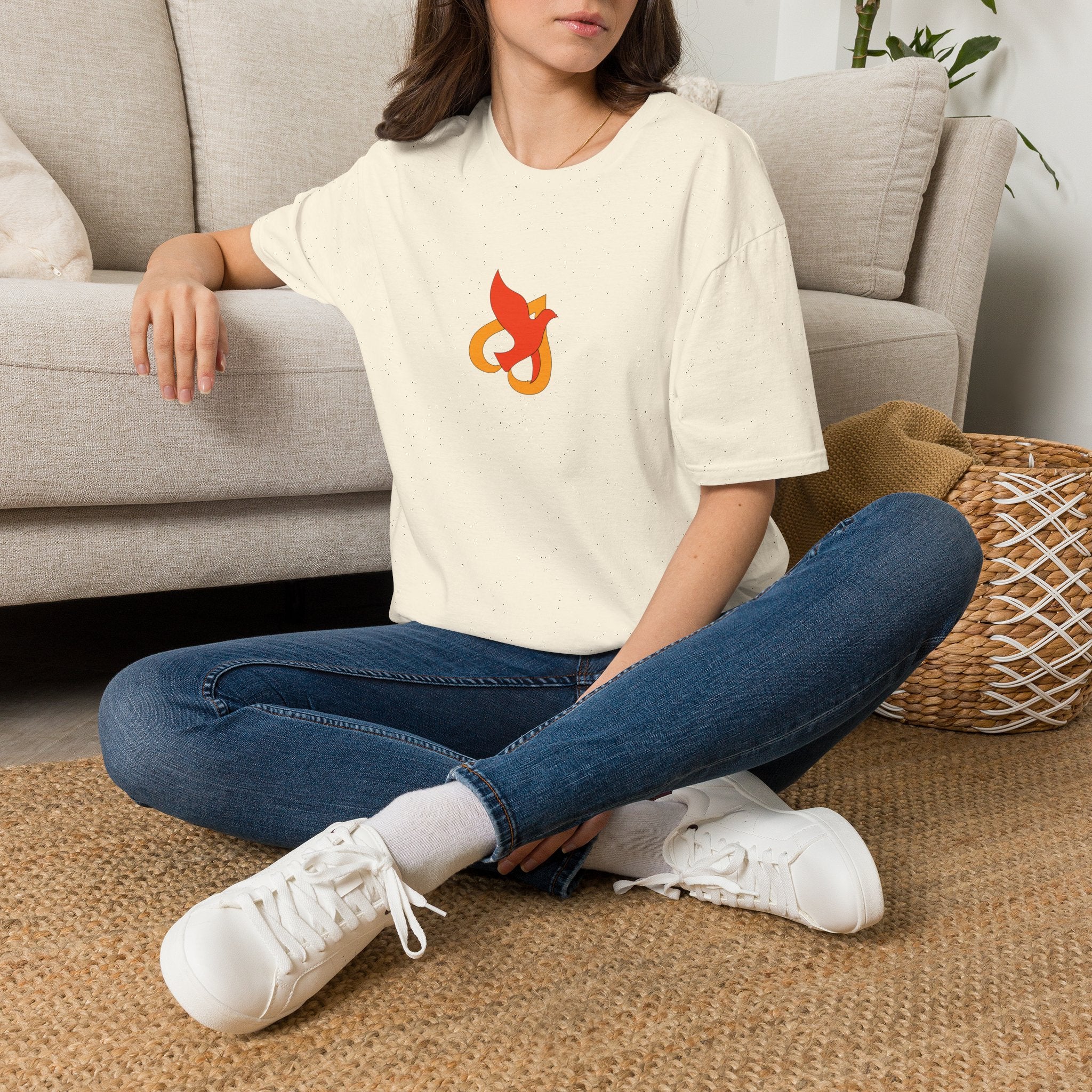 T-Shirt -- Christian Theme -- Holy Spirit Dove Heart Flame